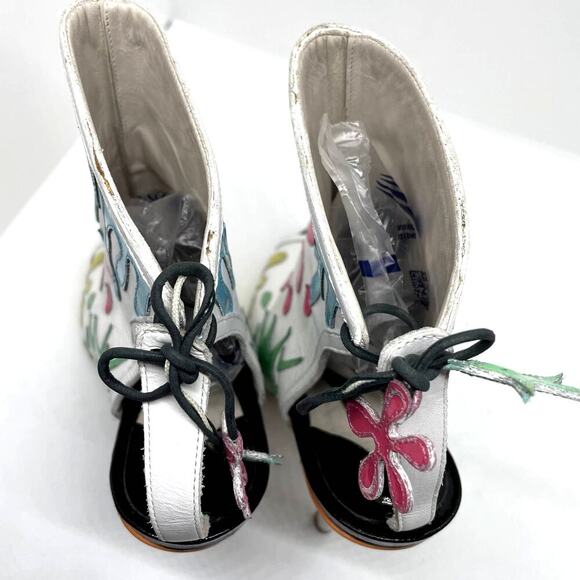 Sophia Webster Arty Party Paint Splatter Heel Tie Back Booties Size 7.5 - Picture 12 of 15